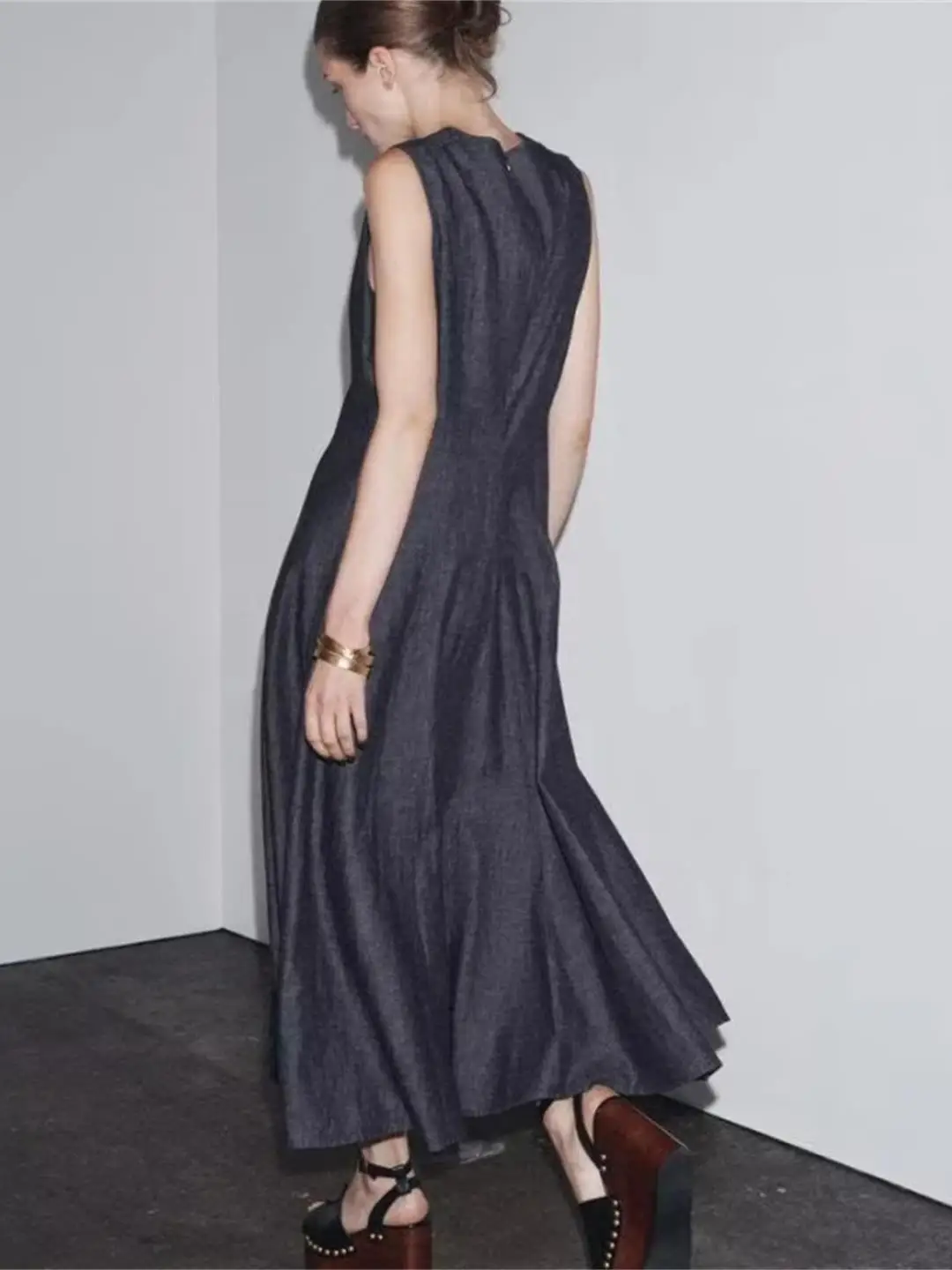 كاجوال Faion round Ne Svel Midi Dr Slim Fit Long Dr Jeans Sle ملابس نسائية بمقاسات كبيرة لموسم الصيف