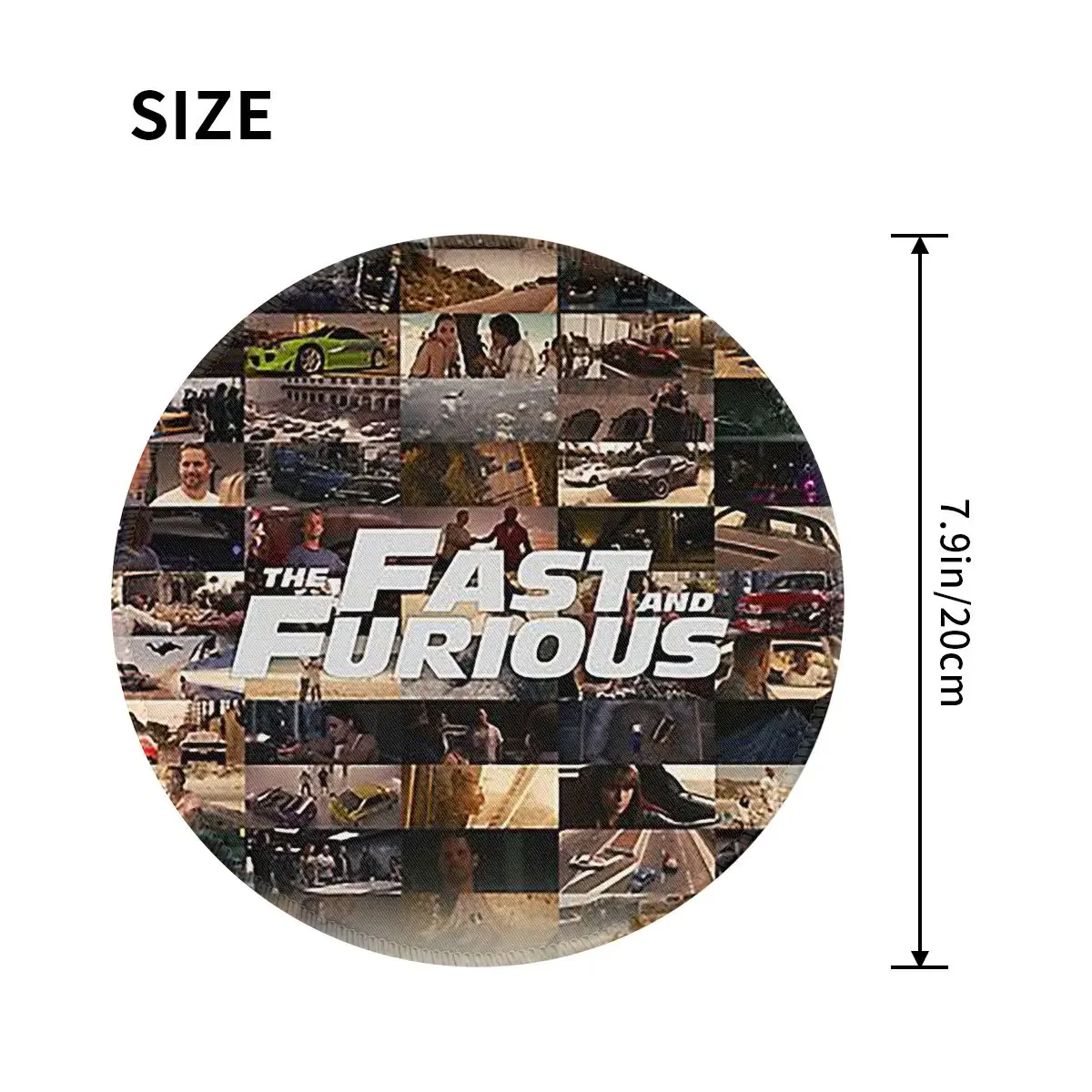 Fast And Furious Legends Tribute Round Mouse Pad Computer Keyboard Mouse Mat Gaming PC Desk Mat Office Table Mats