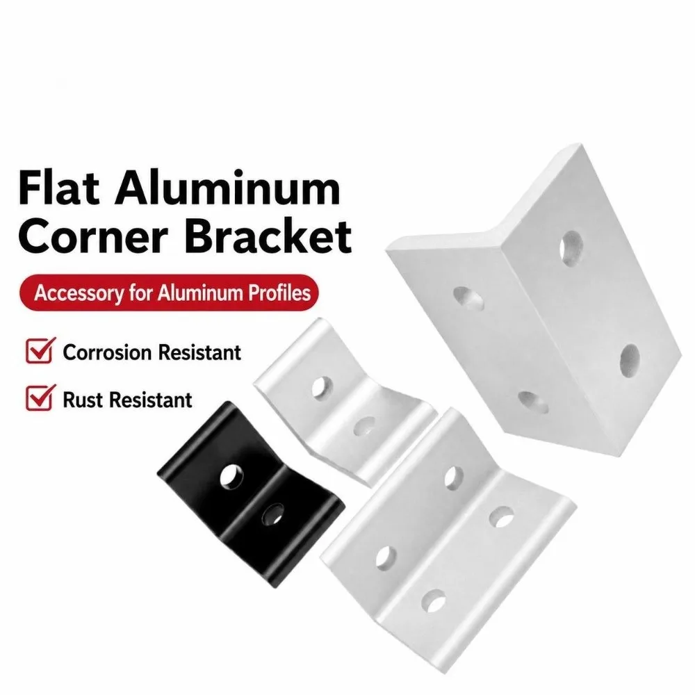 90 Degree Aluminum Angle Bracket Flat Shape Precision Cut Aluminum Profile Connector Solid Body Vertical Link
