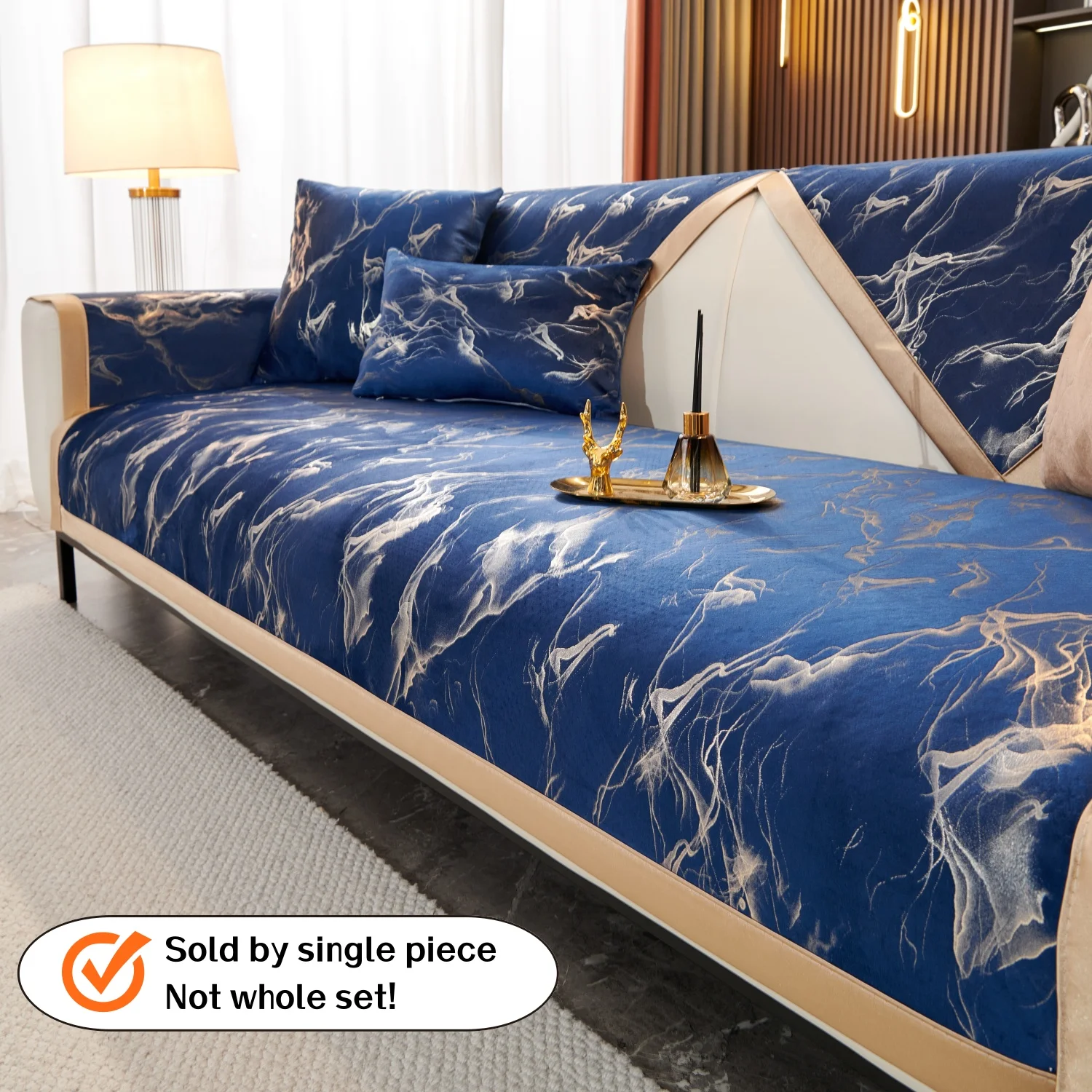 NONE Golden Bronzing Velvet Anti-Rutsch-Sofabezug, Four Seasons Couch-Kissenbezug für Wohnzimmer, Möbelschutz, Sofa-Handtuch 4