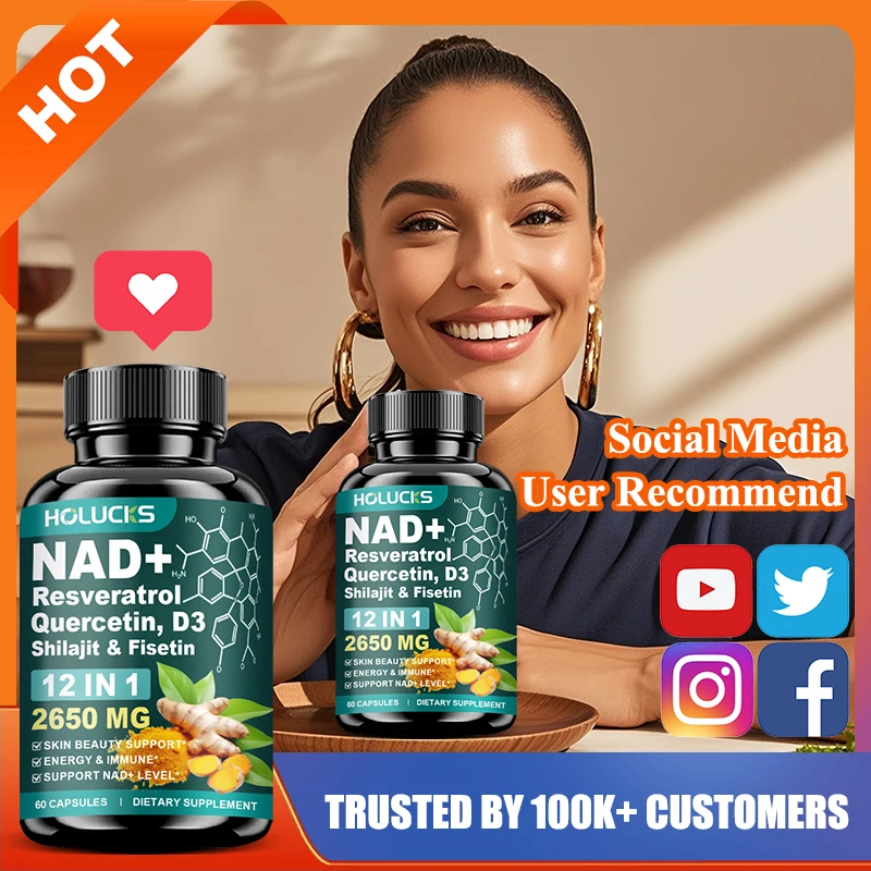 

Натуральная добавка HOLUCKS NAD+ с экстрактами зеленого чая и асаи, способствует здоровью клеток, энергии и балансу пищеварения для женщин.