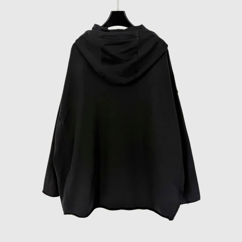 HKSH Women Chic Sweatshirt Hooded Drawstring Zipper Dark RO Style Hip Hop Streetwear Fashion Oversized Jacket New Spring HK19938