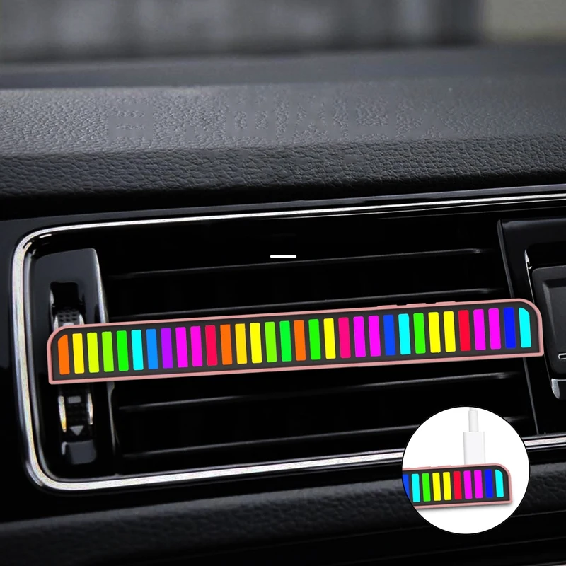 RGB Sound Control Rhythm Lights,Car LED Strip Light Sound Control Pickup Rhythm Light For Car/Desktop