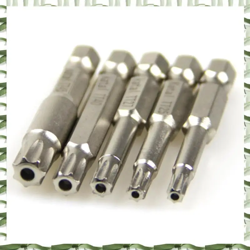 

Professional Tool 7-Pointed Hole Phillips Screwdriver Bit TT20 TT25 TT27 TT40 TT45 5 Pieces Hexagonal Handle Seven-Pointed Star