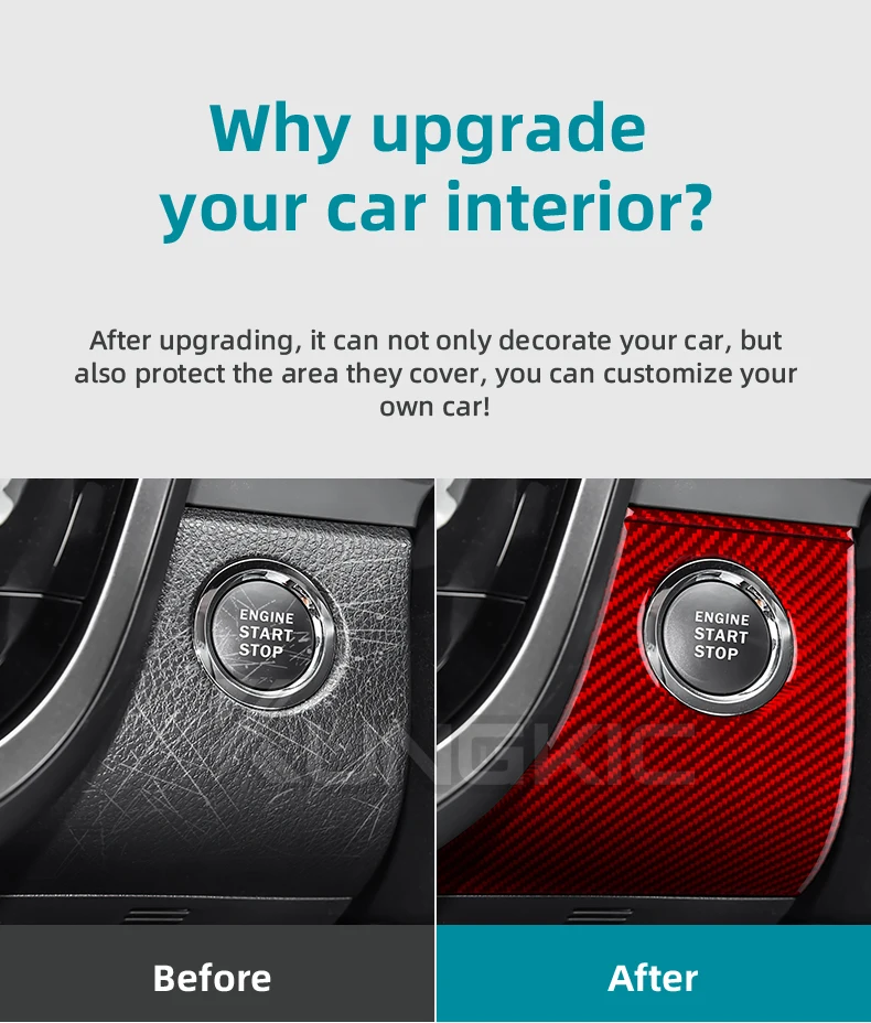 Echte, weiche Carbonfaser für Toyota Camry 2018 2019 2020 2021 2022 2023 2024 LHD RHD Auto-Zündknopf-Rahmen Innenverkleidung – Detail 3