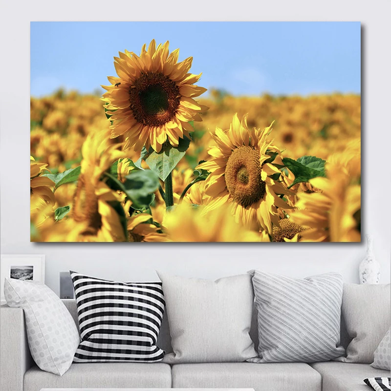 Sunflower Canvas Painting Wall Art Landscape Pictures Flower Landscape Posters and Prints for Living Room Home Decor No Frame
