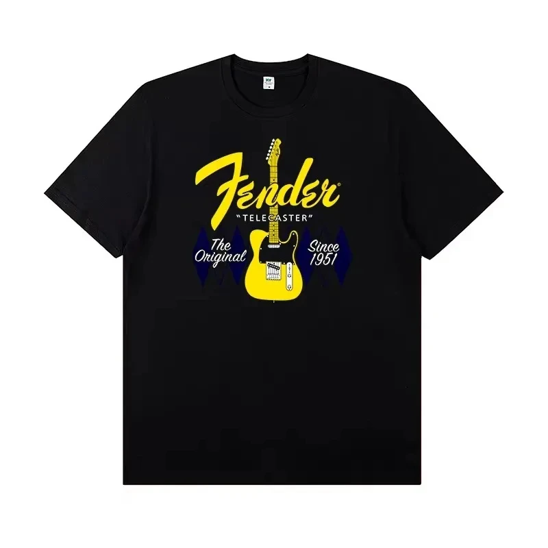 Cotton Children's T-shirt New Trend Electric Guitar Peripheral Printed Parent-child Outfit Men's and Women's Short Sleeves