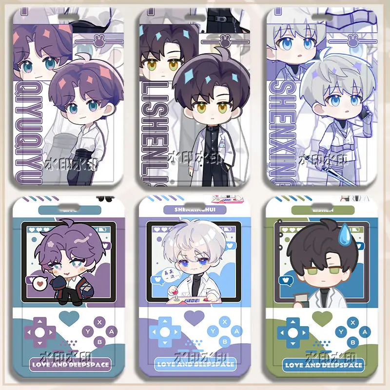 Love and Deepspace Anime Keyring Student School Card Meal Card Bus Travel Card Cover KeyChain Pendant Gifts