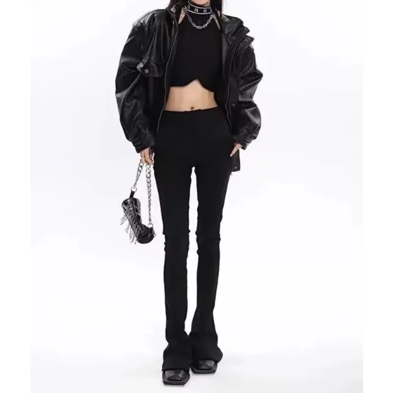 Veste en cuir PU rétro et haut de gamme pour les tenues de moto de pilotes de rue en automne et en hiver