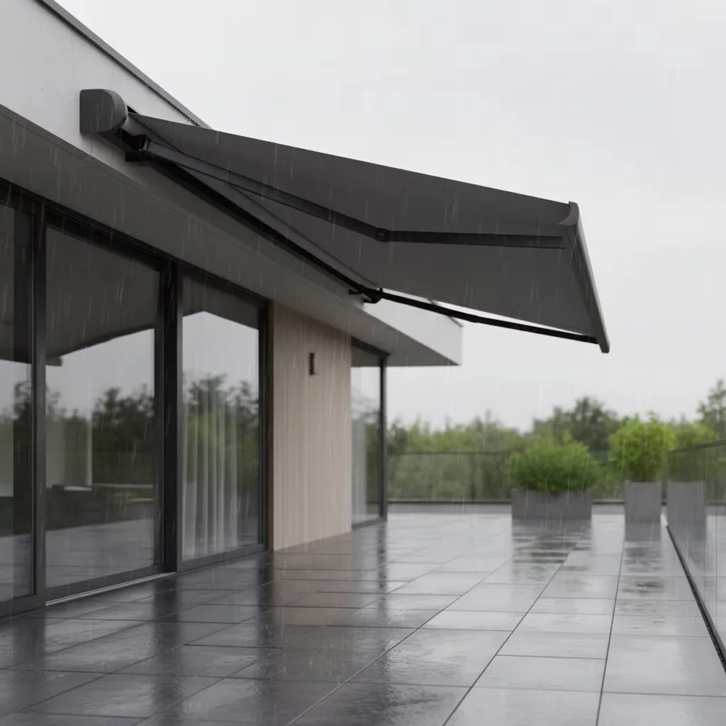 Motorized Outdoor Aluminum Retractable Awning Waterproof Acrylic Fabric for Patio Shade Remote Control Customized