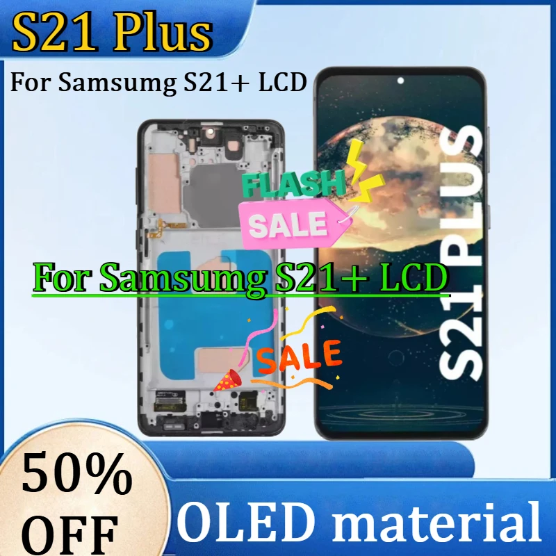 

For Samsumg S21+ LCD New OLED Screen For Samsung Galaxy S21 Plus LCD Display Touch Screen Digitizer with Frame