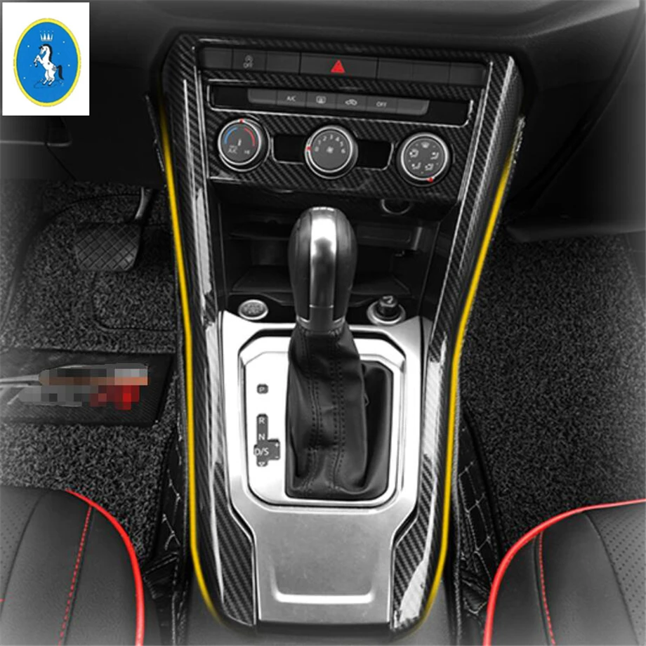 ABS Car Console Center Shifter Shift Gear Frame Cover Panel Trim For Volkswagen T-Roc T Roc 2018 - 2022 Car Interior Accessories