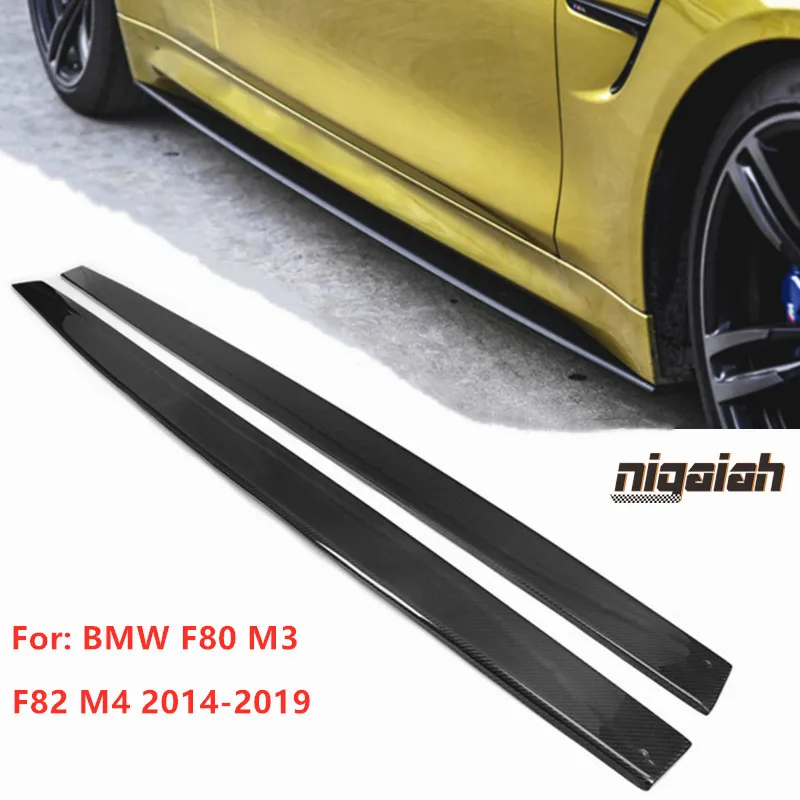 

M3 M4 Carbon Fiber Side Bumper Skirt for BMW F80 M3 F82 F83 M4 2014 - 2018 Auto Racing Car Styling Side Skirts Bodykit