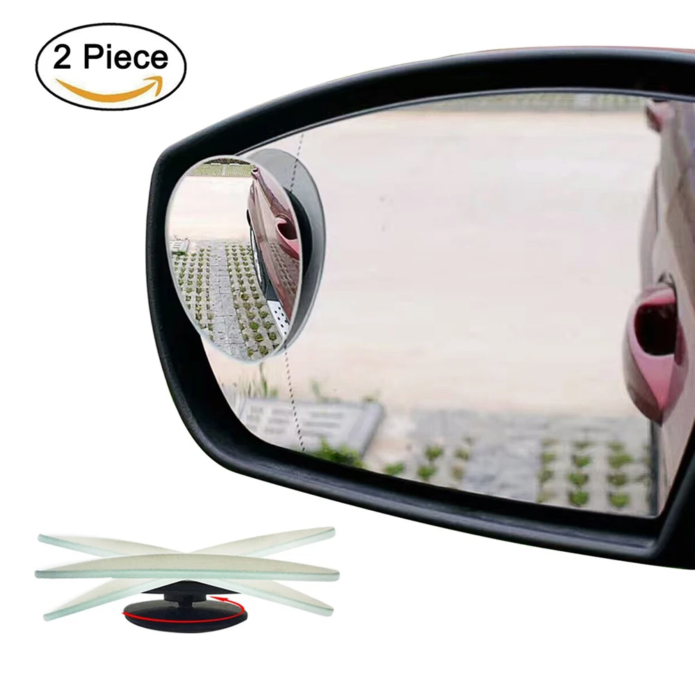 2 PCs Dead zone mirrors in egg shape, blind zone mirrors, 360 degree rotation, angle adjustment