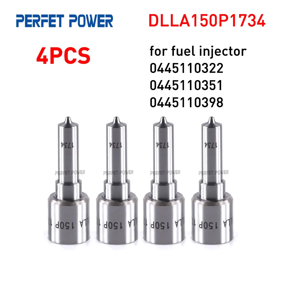 ​4PCS DLLA150P1734, DLLA 150P 1734 Spray Nozzle for 0445110322, 0445110351, 0445110398 Fuel Injector 55214192 OE 0433172061