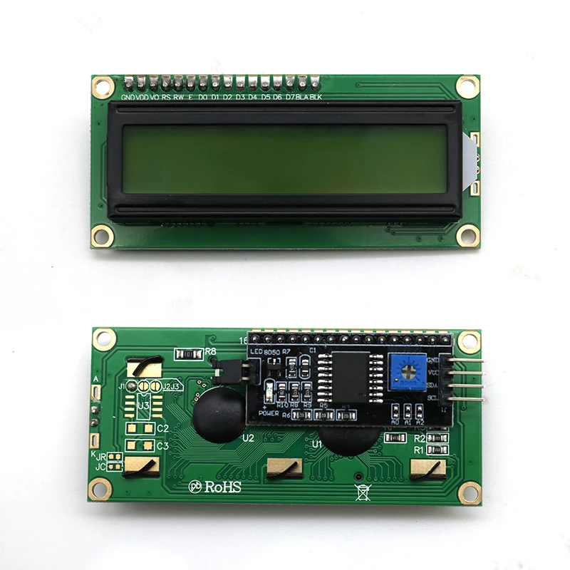 Modulo display LCD1602 I2C IIC Schermo blu verde 5V 16x2 Adattatore modulo display caratteri Llate per Arduino ﻿