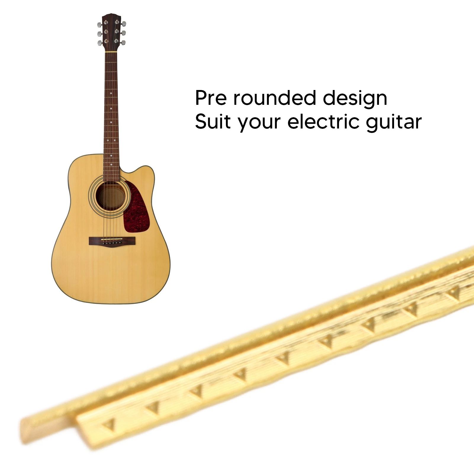 

19PCS Guitar Fret Wire Set Metal Pre Rounded Corner Design Practical and Useful Easy Using Electric Guitars Parts Accessories