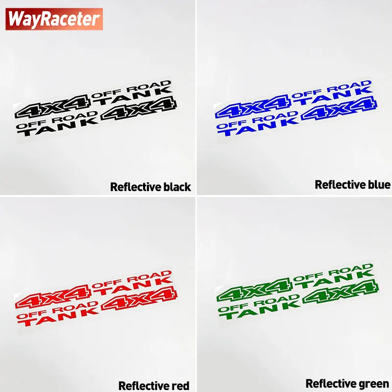 2 Pcs/Set 4X4 Off Road Car Decal Bonnet Hood Side Reflective Vinyl Sticker For GWM Tank 300 2026 Hi4t 2025 2024 Accessories