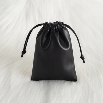 5 pezzi di lusso in pelle scamosciata per profumo in pelle PU piccolo gingillo polvere con coulisse borsa gioielli orecchini cosmetici imballaggio riciclabile