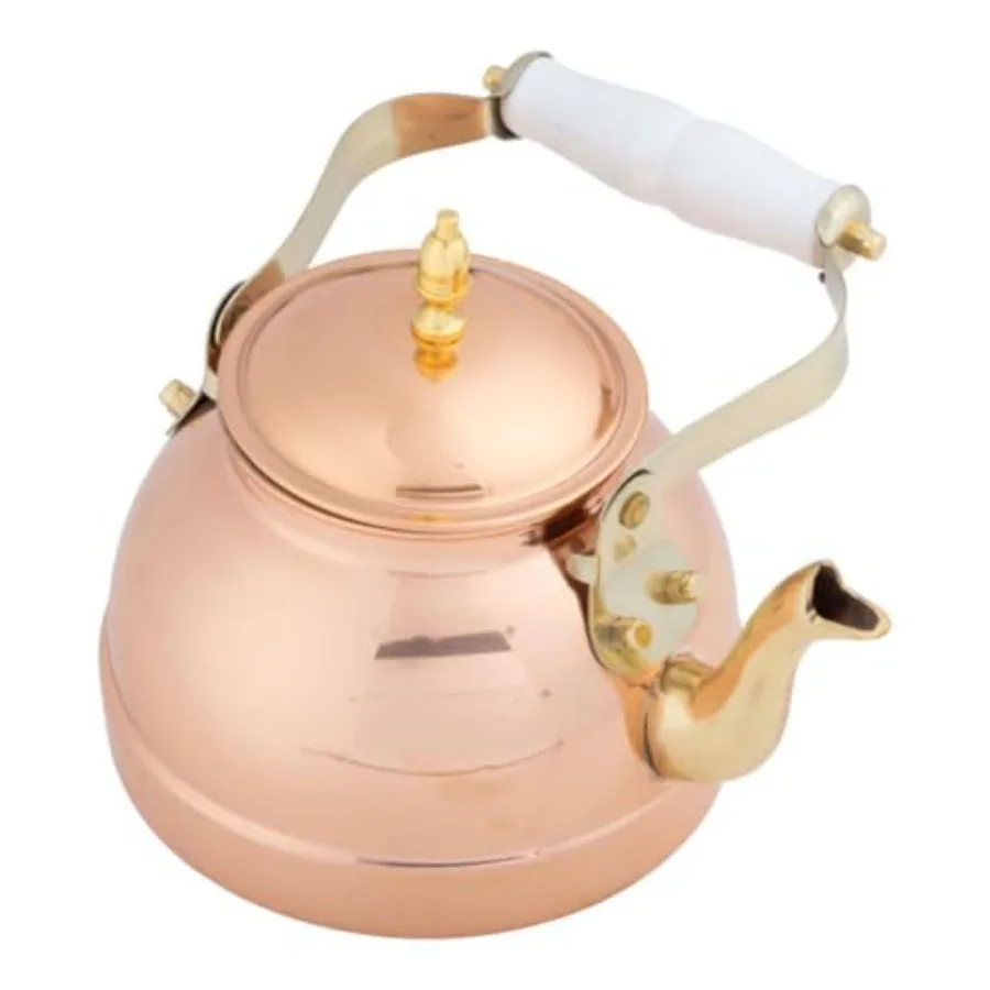 

VintageStyle Copper Tea Kettle with StovetopCompatible Design NickelLined Interior and Ceramic Handle for Efficient Heating Ide