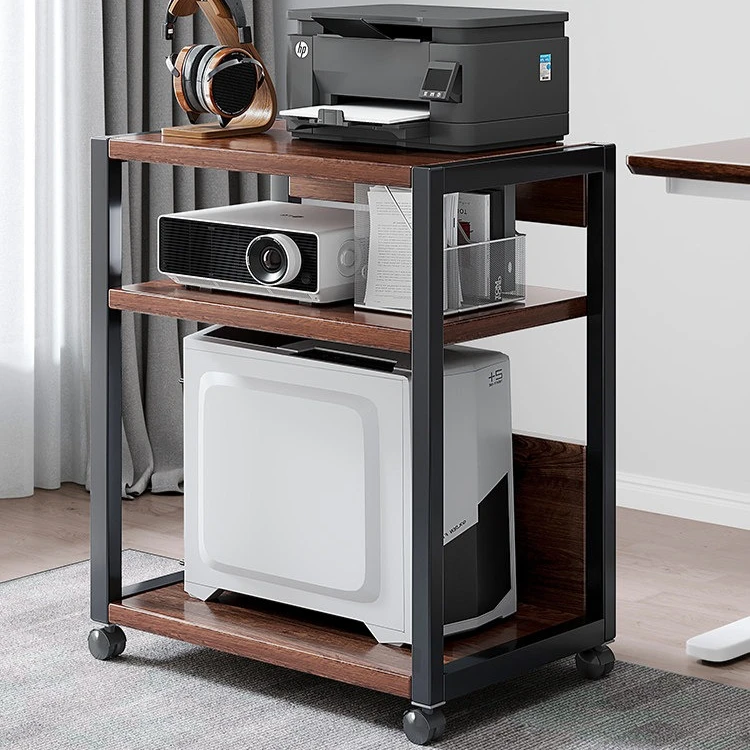 Iron Movable Floor Printer Rack Multi Layer Office Storage Cabinet Workstation Computer Mainframe Holder Organizer Shelf Unit
