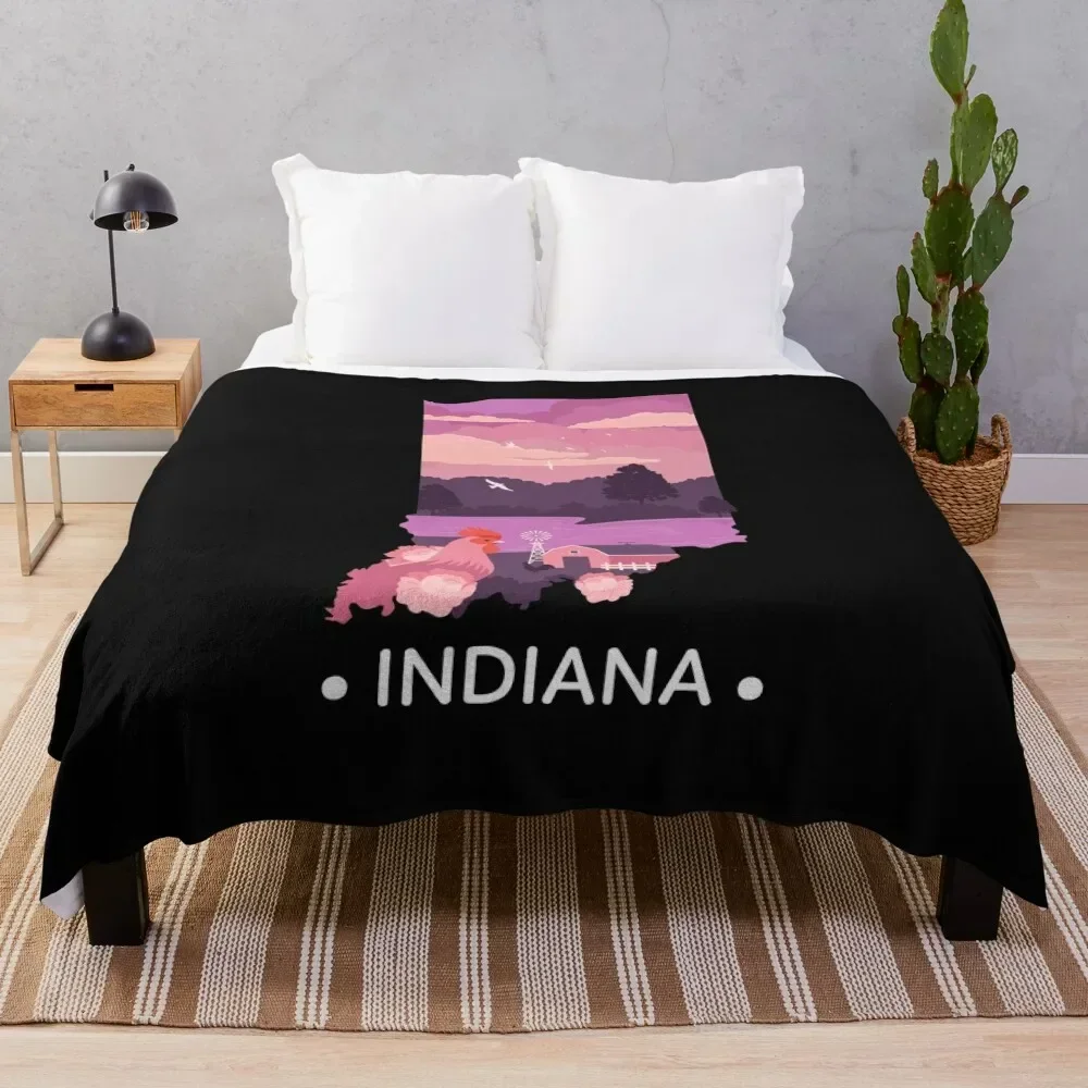 State of Indiana Throw Blanket Polar Luxury Designer manga Blankets