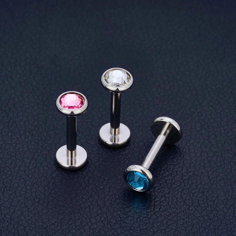 1/10PCS G23 Titanium Piercing  Lip Labre Body Jewelry Nasal Nail For Women CZ Earrings Spiral Cartilage Piercings