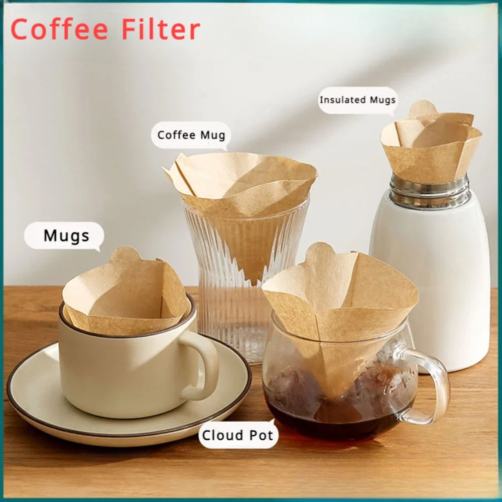 Coffee Filter Coffee Brewing Filter Coffee Dripper Environmentally Friendly Log Pulp Paper Hourglass Bag Screening Bag  Espresso