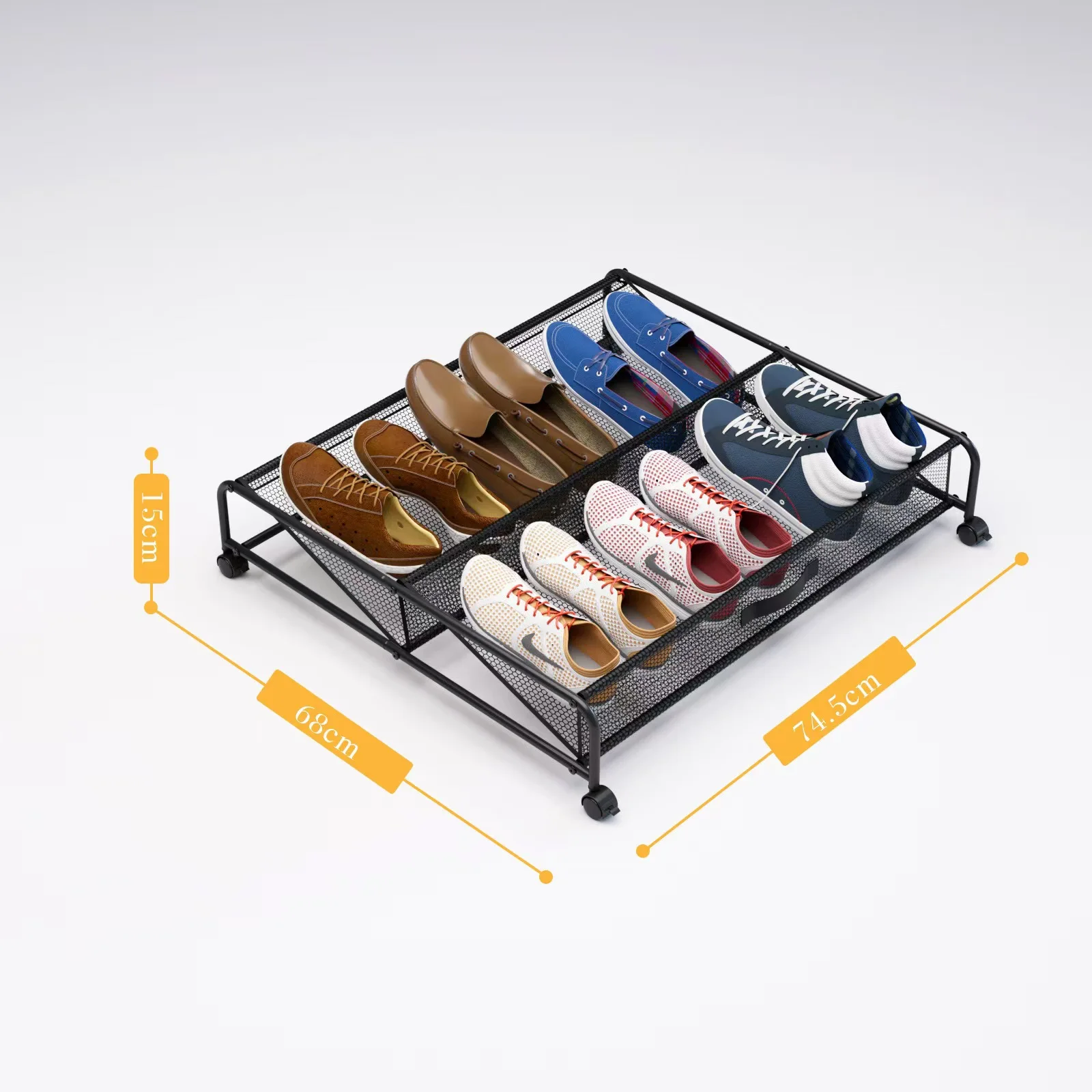 

YL7 Under bed storage shoe rack with wheels movable under bed shoe storage box storage rack shoe rack