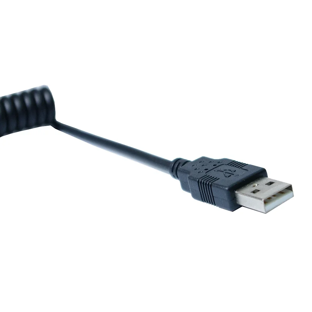 USB 2.0 One Man To Female Track Spring Cable With Panel Mounting Screw Hole