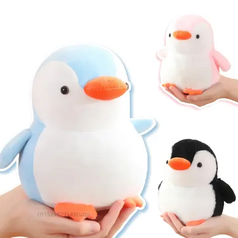 10-30cm Kawaii การ์ตูนที่มีสีสัน Hot Penguin Plush ตุ๊กตาหมอนสีฟ้าสีดําสีชมพูสัตว์ Plush ของเล่นของขวัญตกแต่งบ้านสําหรับชายหญิง