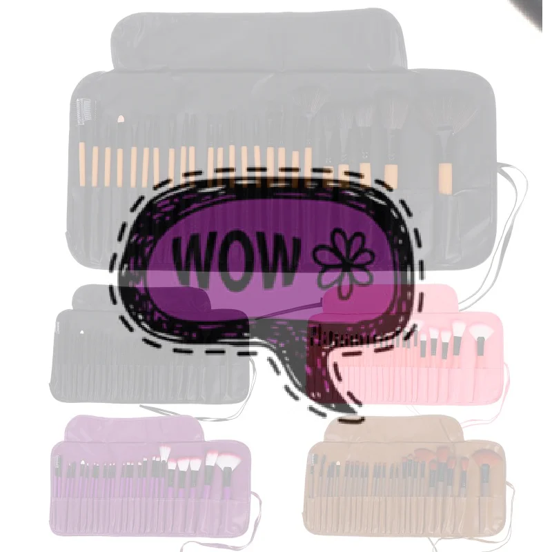 Conjunto de pincéis de maquiagem profissional, 24 peças, pincéis de cosméticos, pó para sobrancelha, sombras, ferramentas de maquiagem com bolsa de armazenamento