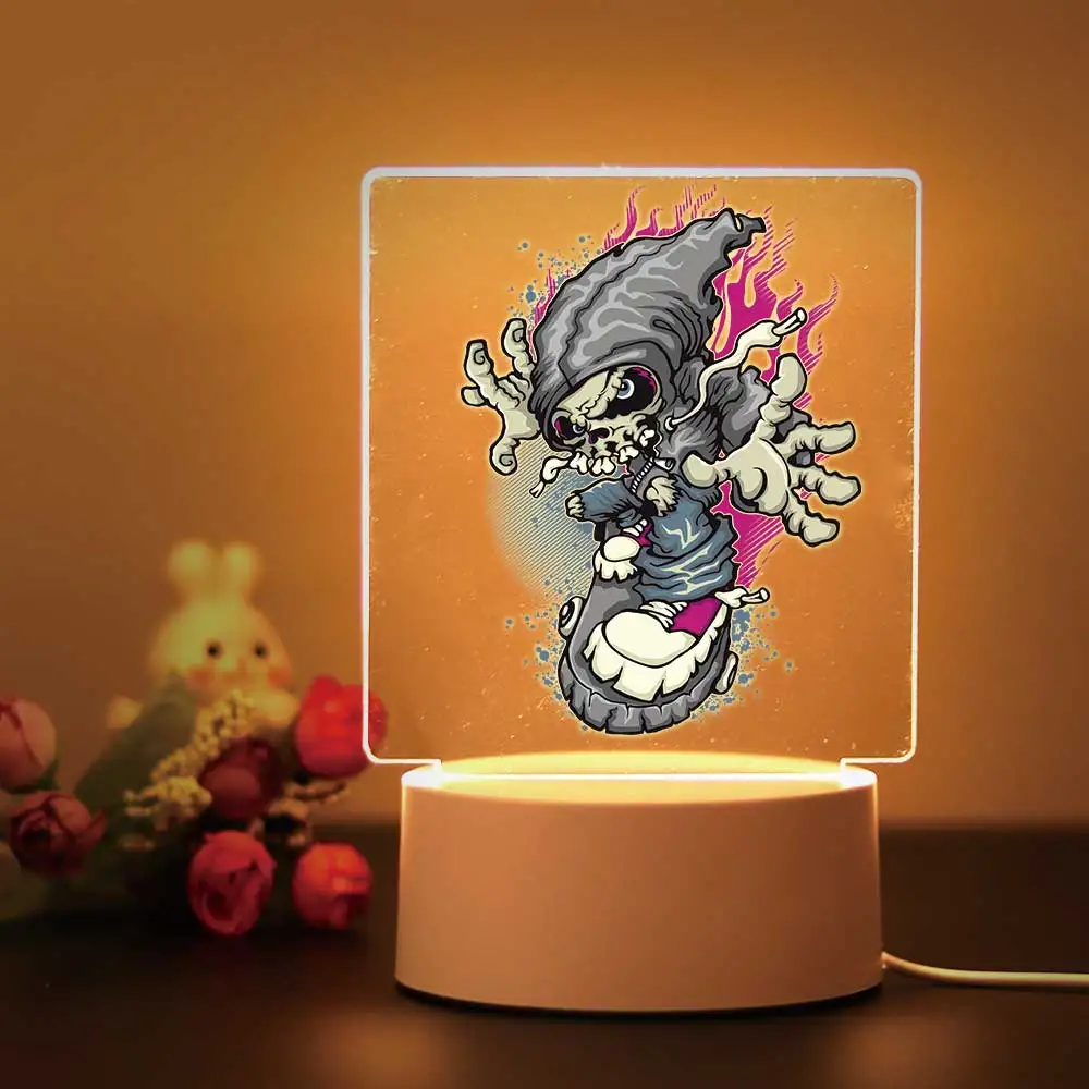 3D Visual Acrílico Ghost Ambiance Lamp, Decoração do quarto, Kids 'Birthday Gift, 1pc