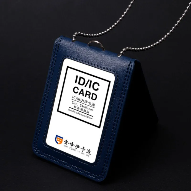 Set di carte d'identità in vera pelle di alta qualità Porta badge Porta badge Porta carte di credito trasparenti Accessori porta badge