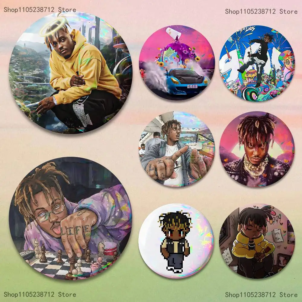 

Rapper 999 J-Juice W-WRLD Pins Backpack Clothes Jewelry Accessories Cartoon Round Brooch Button Badge Fans Collection Gifts