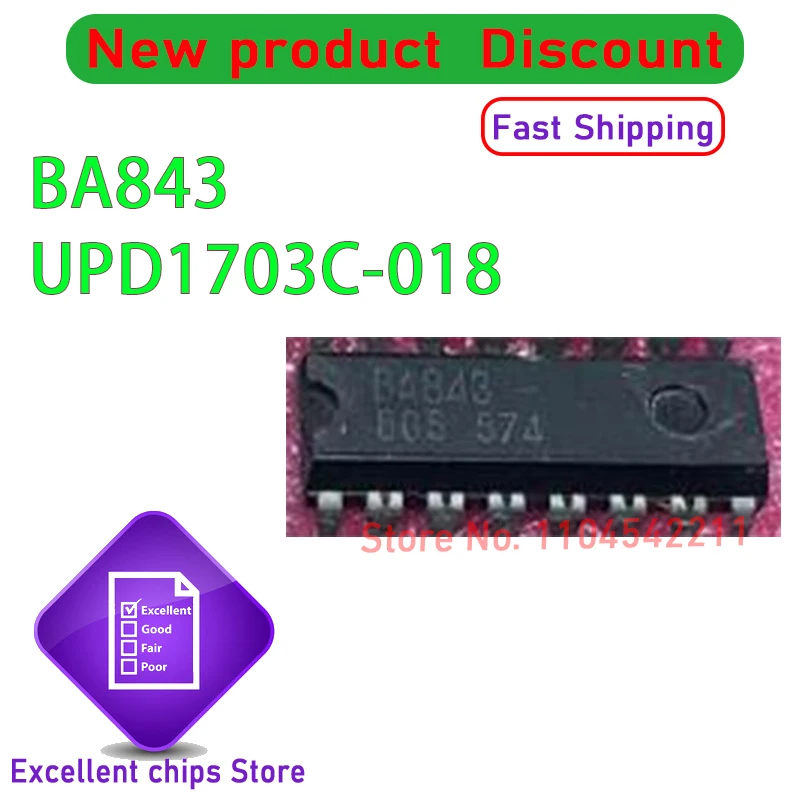 BA843 843 DIP16 UPD1703C UPD1703C-018 D1703C 018 D1703C-018 100% NEW In Stock. 5pcs/lot