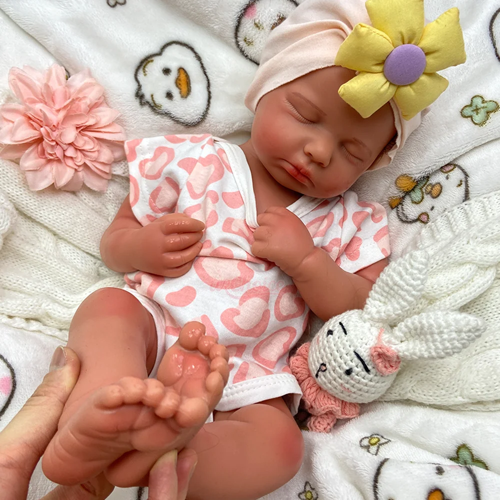 20" Lifelike Silicone Reborn Baby Doll Loulou Handmade Painted Soft Toddler Doll Girl/Boy For Collectors And Kids Christmas Gift