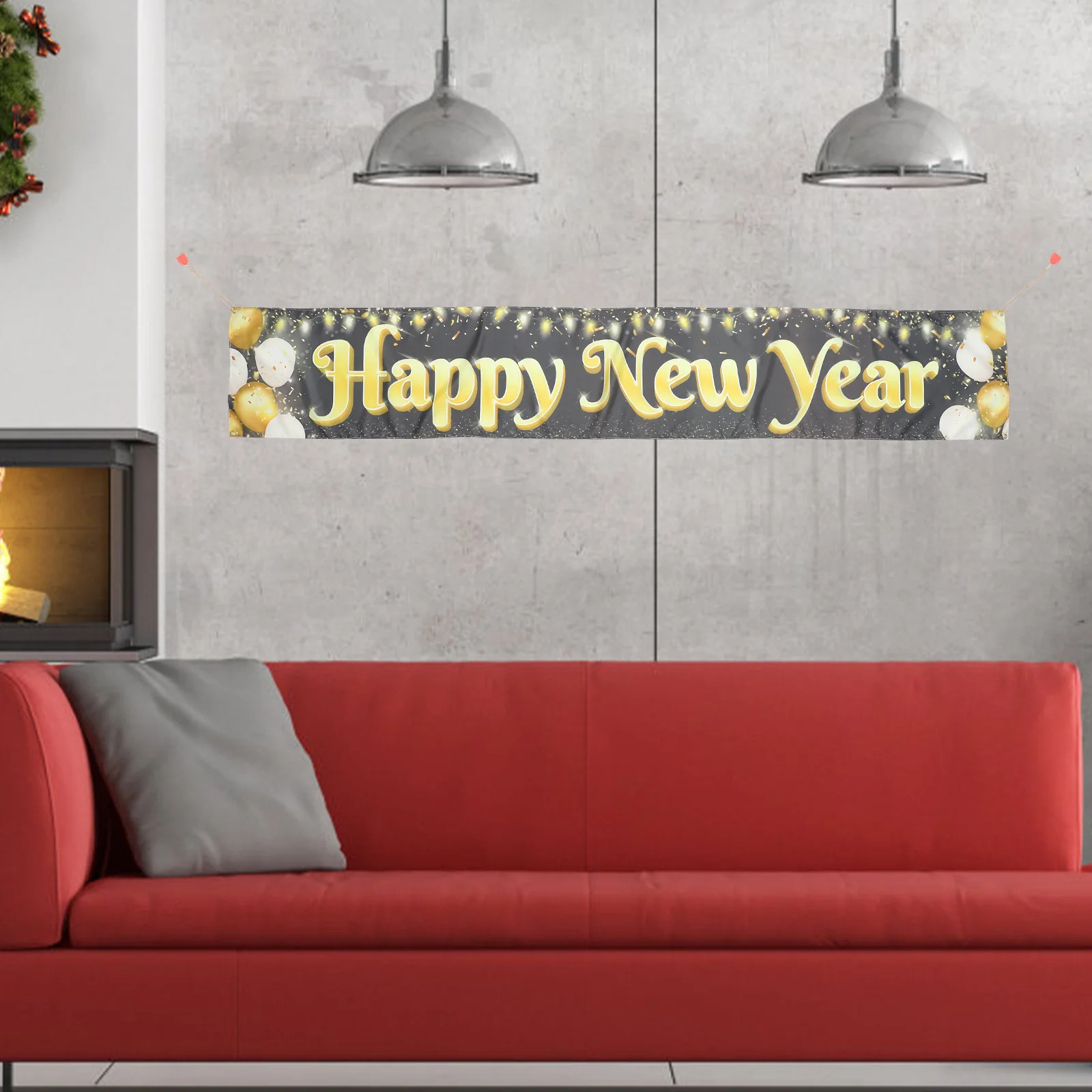 

Happy New Year Banner Party Supplies Hanging Bunting Decorative Flag For New Year'S Eve 2023 Festive Party Home Decoration