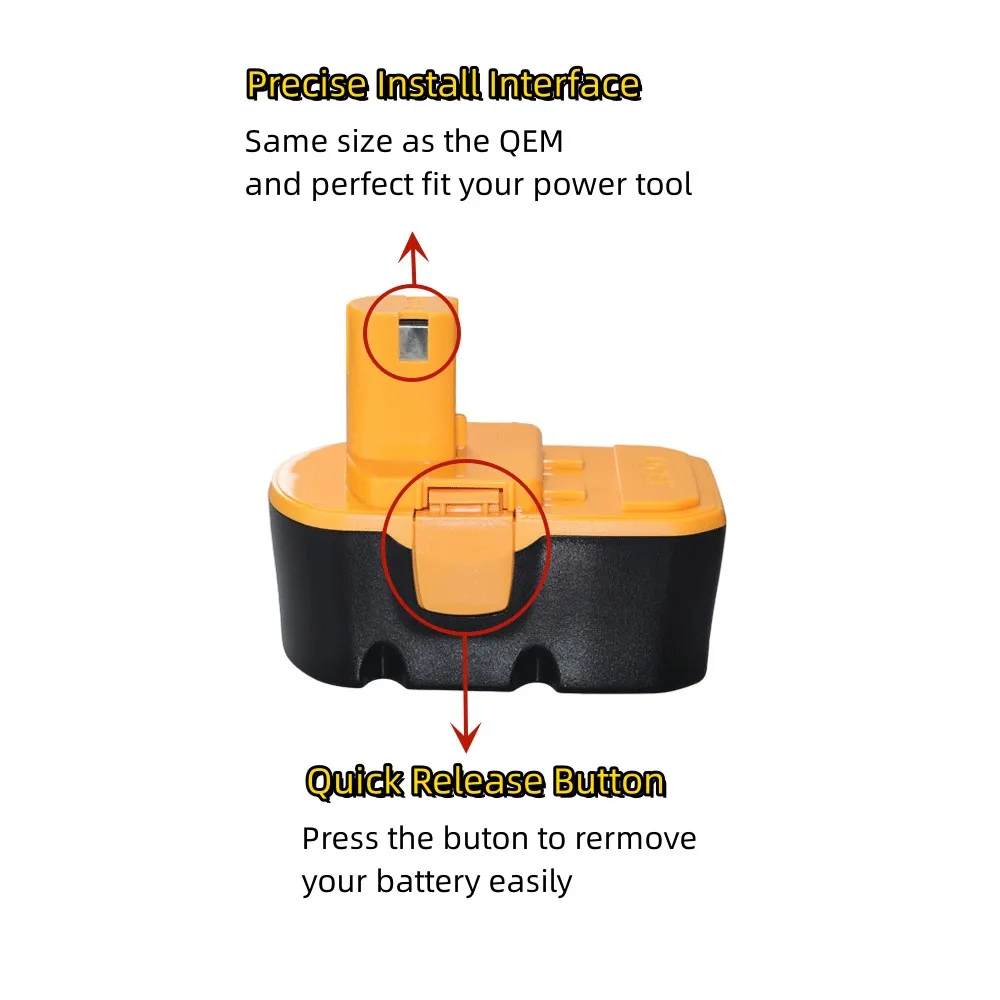 Imagem -02 - Bateria de Substituição para Ryobi 18v 4800mah Ni-mh One Compatível com P100 P101 Abp1801 Abp1803 Bpp1820 Atualizado