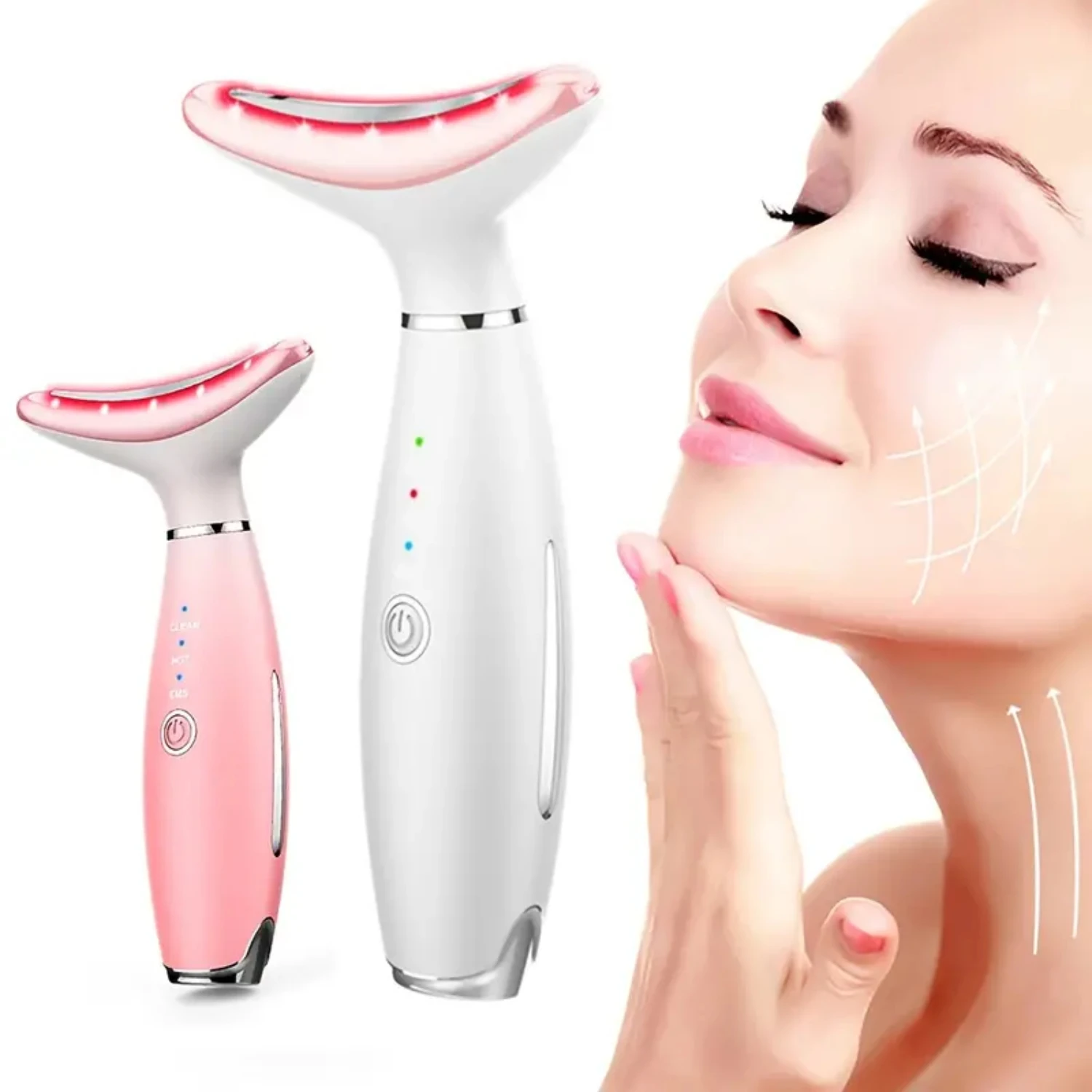 Christmas Valentine's Mother's Day Gift EMS Beauty Device - V Face And Neck Lifting 3-Color Wrinkle Removal Thin Chin Vibration