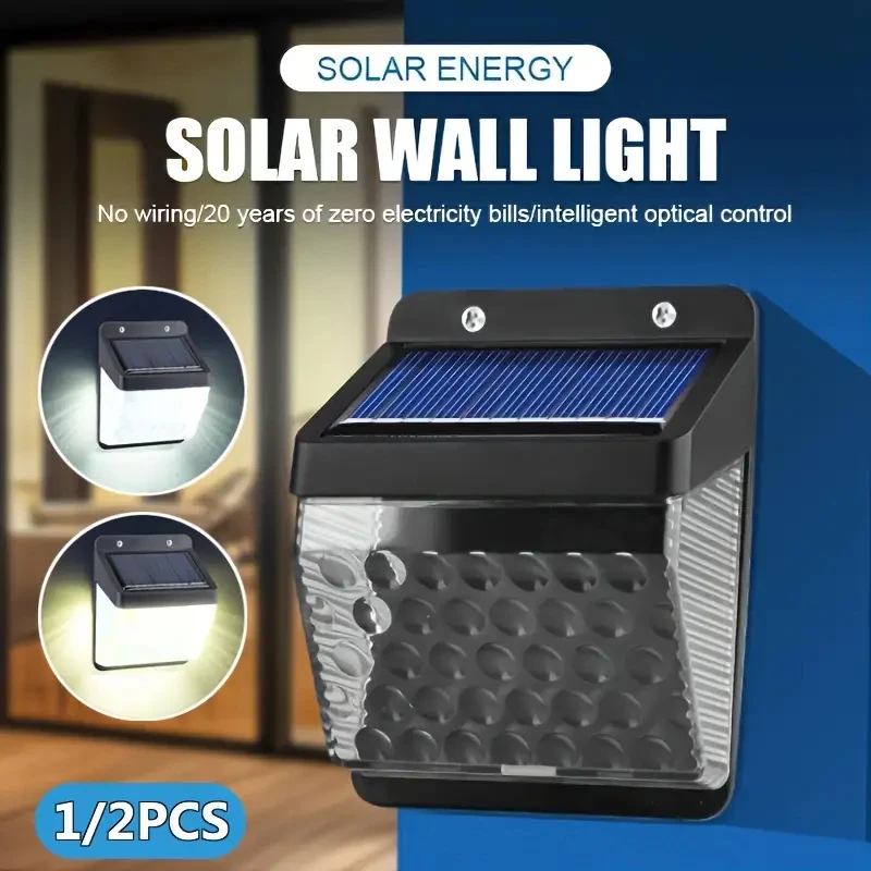 Solar LED Outdoor Light Garden Street Light Waterproof Human Sensing Home Garden Layout Balcony Decorative Step Stair Wall-Light