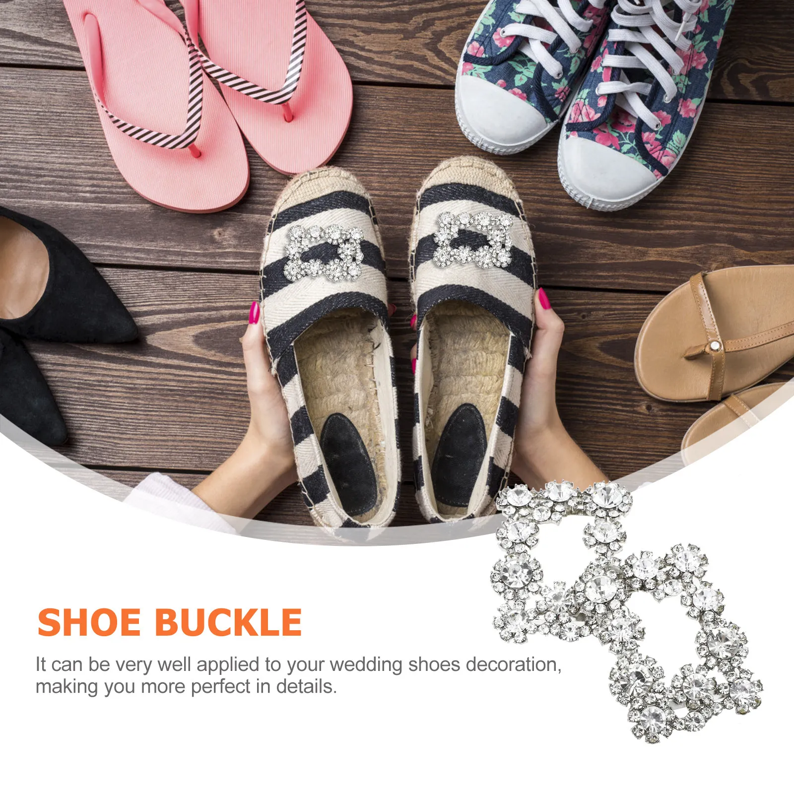 

1 пара аксессуаров для украшения обуви: изысканные стразовые пряжки для обуви, для декора свадебных туфель своими руками, блестящие женские пряжки, для домашнего хранения