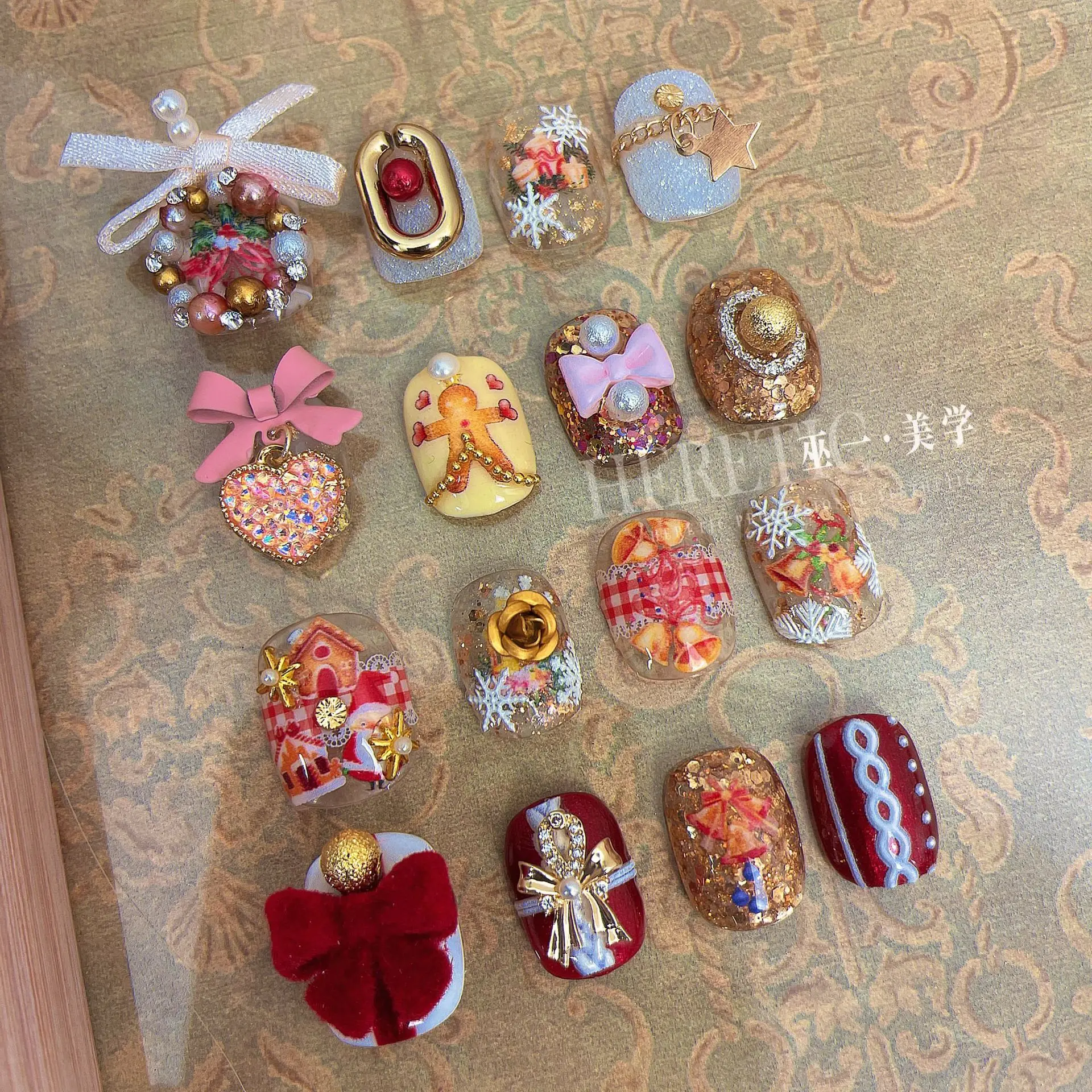 Nail Art Stickers Dark Japanese Christmas Wonderland Self Adhesive Film Decals Colorful Lightweight Manicure Decor for Girls