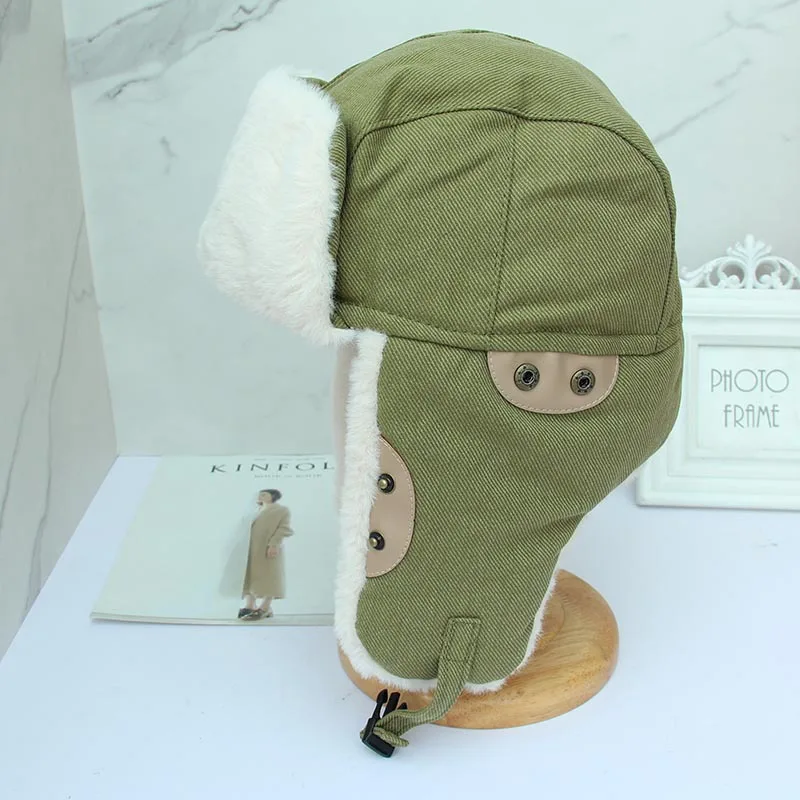 Winter russian hats Outdoor Unisex men women thick warm Snow Earflap hats Bomber caps Ear protection hats with plush