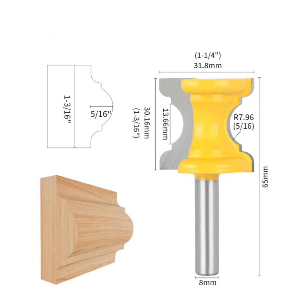 Concave Nose Line Without Bearings 8-spoke Woodworking Flower Line Armrest Cutter Line Cutter Table and Chair Cutter Head
