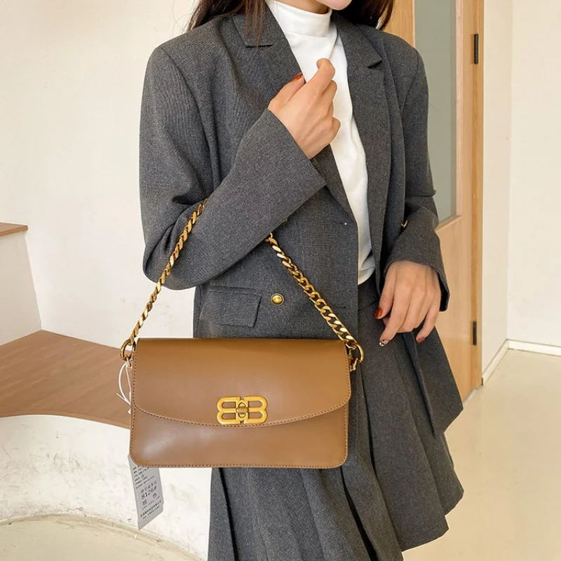 

Элегантная кожаная женская сумка через плечо, элитная роскошная брендовая известная дизайнерская модная повседневная винтажная пригородная сумка ​