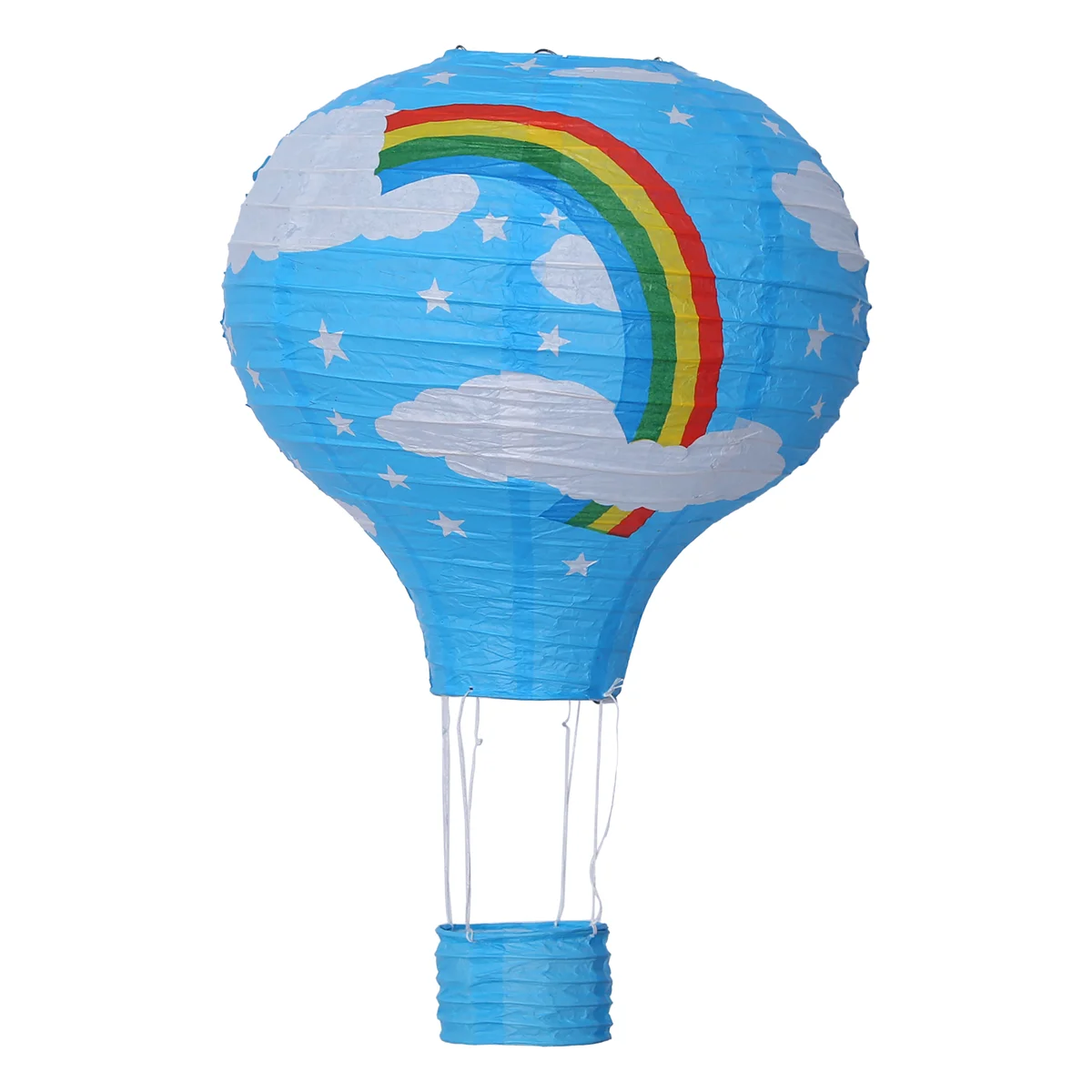 A98U 12inch Hot Air Balloon Paper Lantern Lampshade Ceiling Light Wedding Party Decor, Blue Rainbow