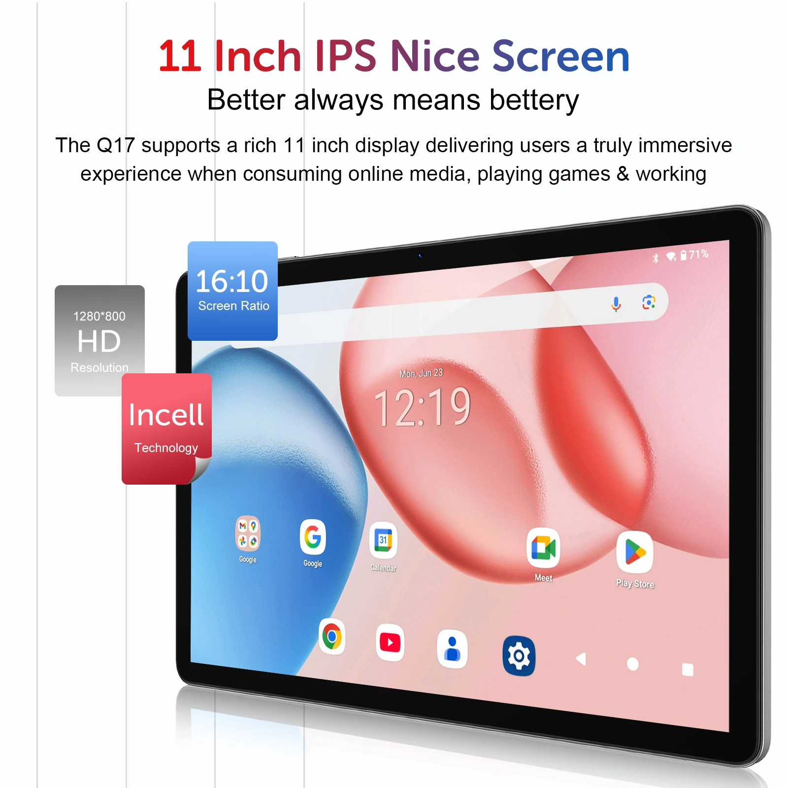 أحدث تابلت Android 15، تابلت 11 بوصة، معالج ثماني النواة 5G WiFi 16 جيجابايت ROM + 256 جيجابايت رام، دقة 1280 × 800 8000 مللي أمبير في الساعة أ