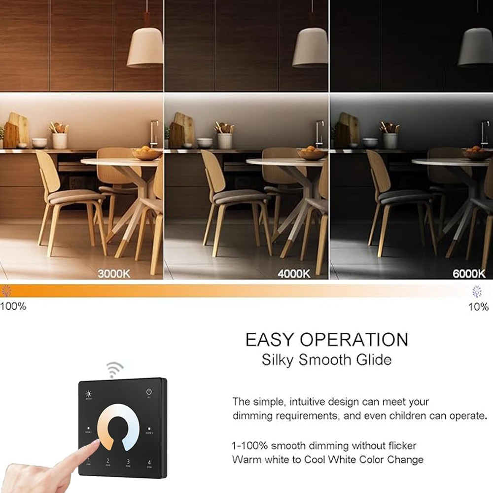 10 متر 20 متر تويا واي فاي COB CCT Led قطاع 24 فولت المزدوج الأبيض ضوء الغرفة 2700-6500 كيلو 2.4 جرام RF يعتم اللمس عن بعد f أليكسا جوجل SmartThings