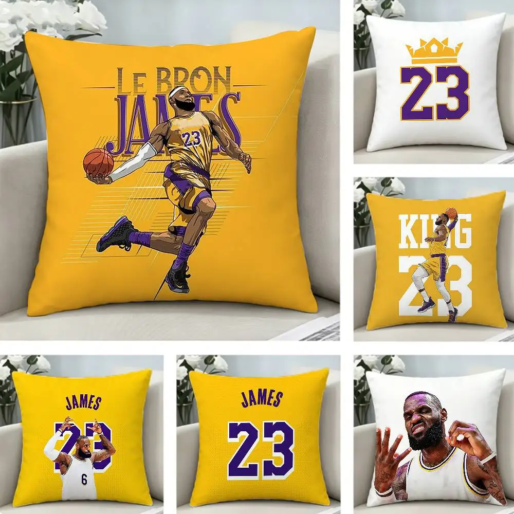 

POP Basketball Player L-LeBron- James Pillow Case Pattern Printed Pillowcase For Living Room Sofa Cushion Cover